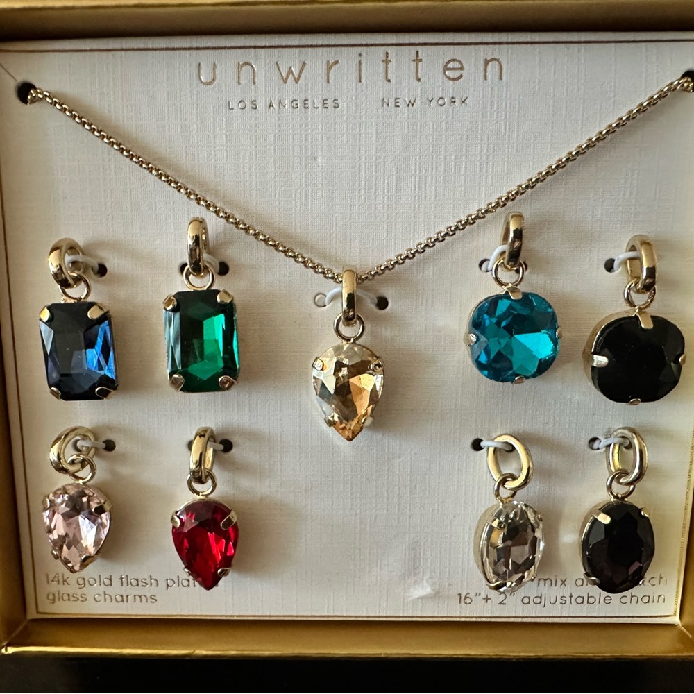 Multi-Color Glass Mix and Match Pendant Necklace Set